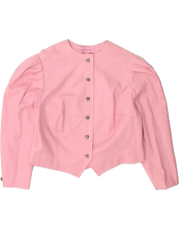 VINTAGE Womens 3/4 Sleeve 6 Button Blazer Jacket UK 14 Medium Pink Ribbed Jacket Pleated Jacket Ruffled Jacket VINTAGE Womens 3/4 Sleeve 6 Button Blazer Jacket UK 14 Medium Pink Ribbed Jacket Pleated Jacket Ruffled Jacket