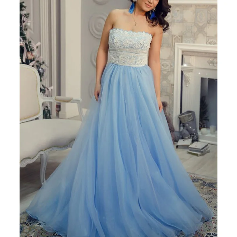 A-line Tulle Straight Neckline Backless Lace Beaded Prom Dresses, FC1589 Tunics Favorite customer A-line Tulle Straight Neckline Backless Lace Beaded Prom Dresses, FC1589 Tunics Favorite customer