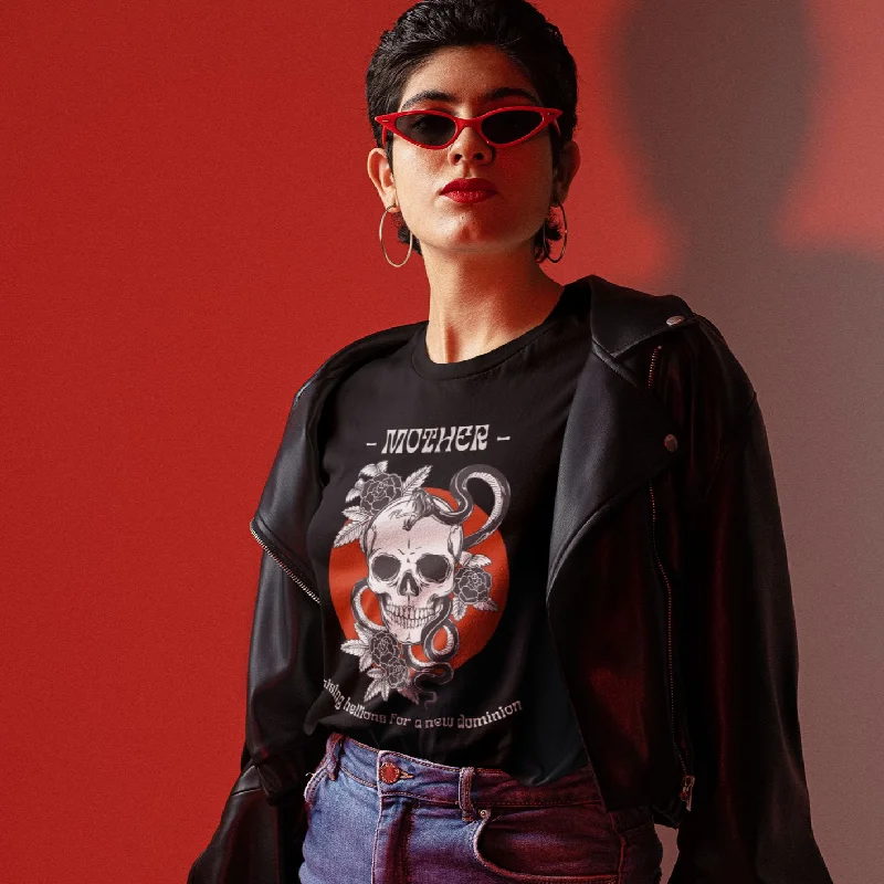 Mother Raising Hellions Black Unisex Jersey Short Sleeve Tee [Multiple Colors and Sizes] Textured Jersey Blouse
