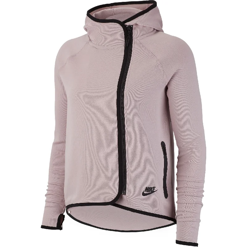 Nike Sportswear Tech Fleece Women's Full Zip Cape Hoodie Rose Pink-Black Hoodie with Ribbed Cuffs Snug Fit Comfort Nike Sportswear Tech Fleece Women's Full Zip Cape Hoodie Rose Pink-Black Hoodie with Ribbed Cuffs Snug Fit Comfort