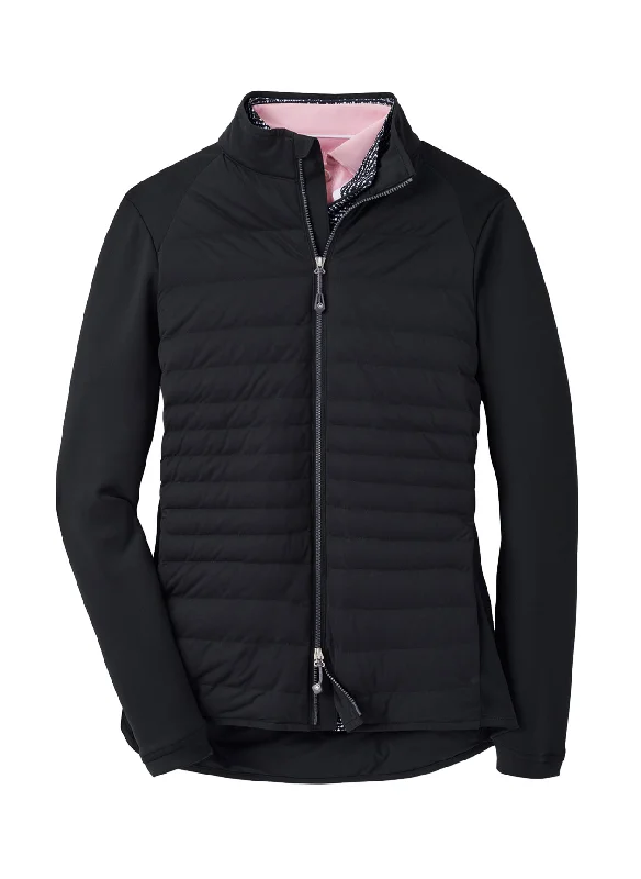 Peter Millar - Women's Merge Hybrid Jacket - Black Notch Collar Peter Pan Collar Cowl Neck