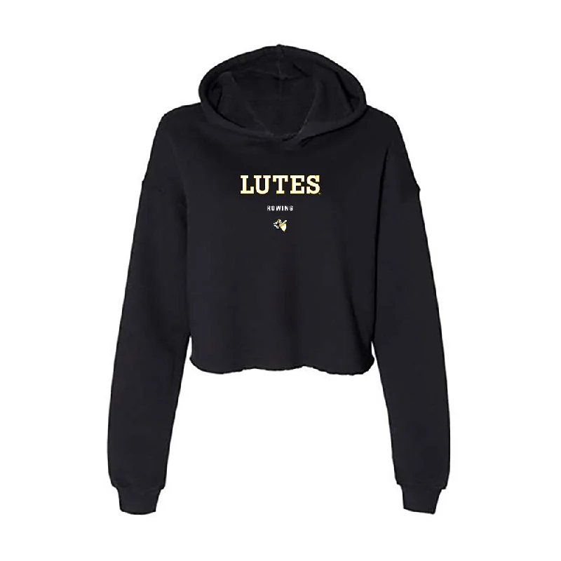 PLU - NCAA Women's Rowing : Louisa Compton - Women's Crop Fleece Hoodie Hoodie with Mesh Breathable Sporty PLU - NCAA Women's Rowing : Louisa Compton - Women's Crop Fleece Hoodie Hoodie with Mesh Breathable Sporty