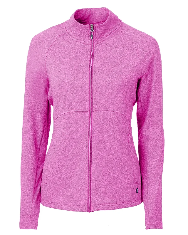 Cutter & Buck - Women's Adapt Eco Knit Heather Recycled Full-Zip Jacket Chenille Jacket Brocade Jacket Lace Jacket