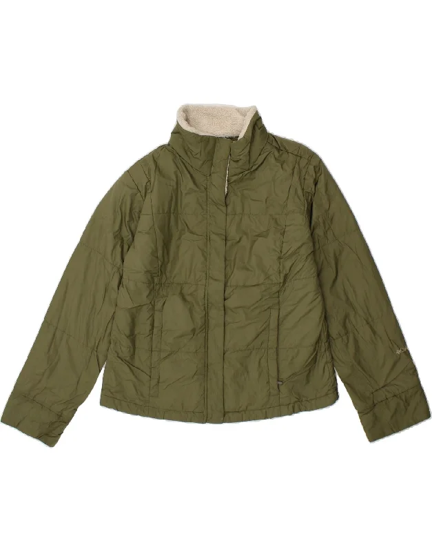 COLUMBIA Womens Padded Jacket UK 12 Medium Green Polyester Nylon Fabric Polyester Fabric Spandex Fabric COLUMBIA Womens Padded Jacket UK 12 Medium Green Polyester Nylon Fabric Polyester Fabric Spandex Fabric