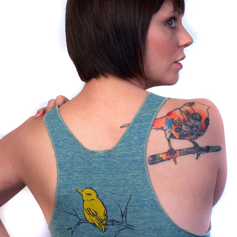 Bird & Branch (Small Sparrow) : Women's Racerback Tank fitted tank top