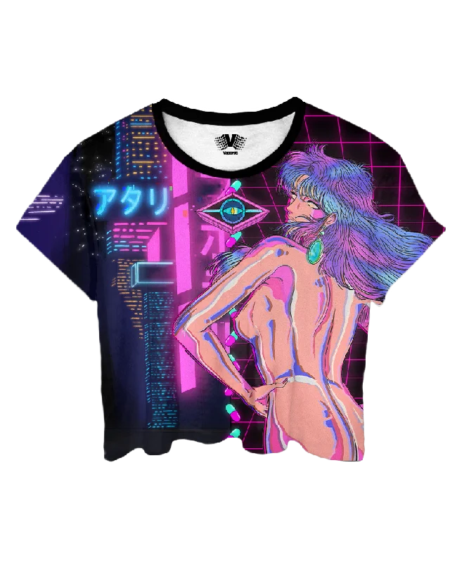 Cybernetic Lust Crop Top Thin Crop Top Open Front Quick Dry