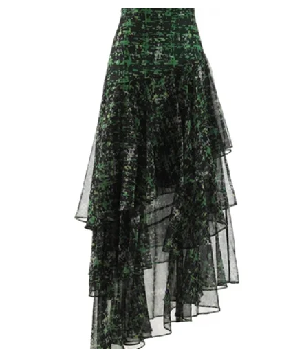 Vireous Green Women's Chiffon Half Skirt cashmere skirt fine