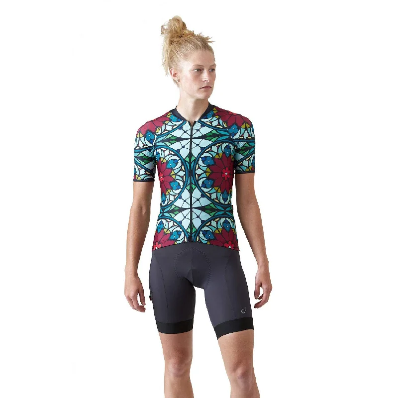 Velocio Stained Glass ES Short Sleeve Jersey Pink Jersey Tee