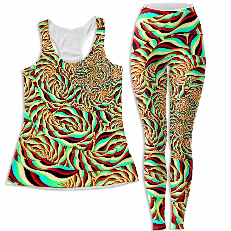 Horizon Trippy Women's Tank and Leggings Combo fitted tank top