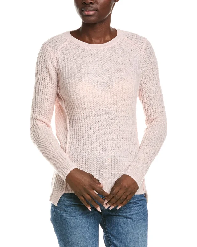 Alashan Cashmere Cuddled Up Thermal Cashmere Sweater Spandex Blend Rayon Blend Denim Blend