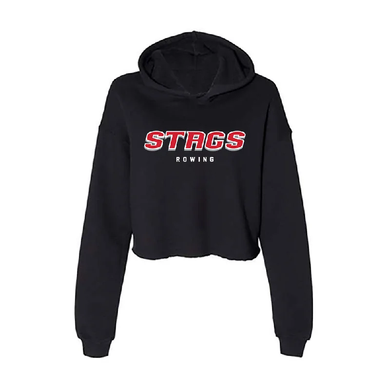Fairfield - NCAA Women's Rowing : Brian Peknic - Women's Crop Fleece Hoodie Hoodie with Tied Waist Feminine Flattering Fairfield - NCAA Women's Rowing : Brian Peknic - Women's Crop Fleece Hoodie Hoodie with Tied Waist Feminine Flattering