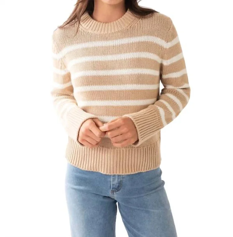 Alise Sweater Top In Ivory, Birch Velvet Chenille Corduroy