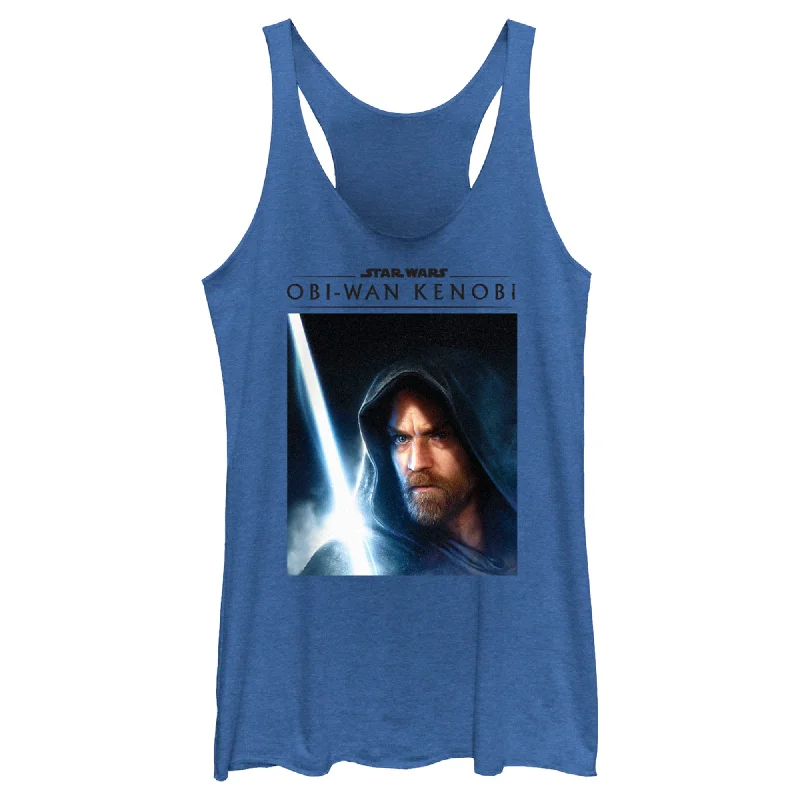 Women's Star Wars: Obi-Wan Kenobi Lightsaber Glow Kenobi Portrait Racerback Tank Top sage tank top Women's Star Wars: Obi-Wan Kenobi Lightsaber Glow Kenobi Portrait Racerback Tank Top sage tank top