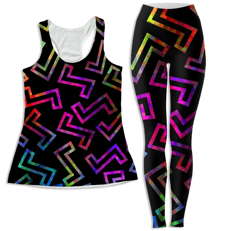 Sparkle Geometric Women's Tank and Leggings Combo slim fit tank