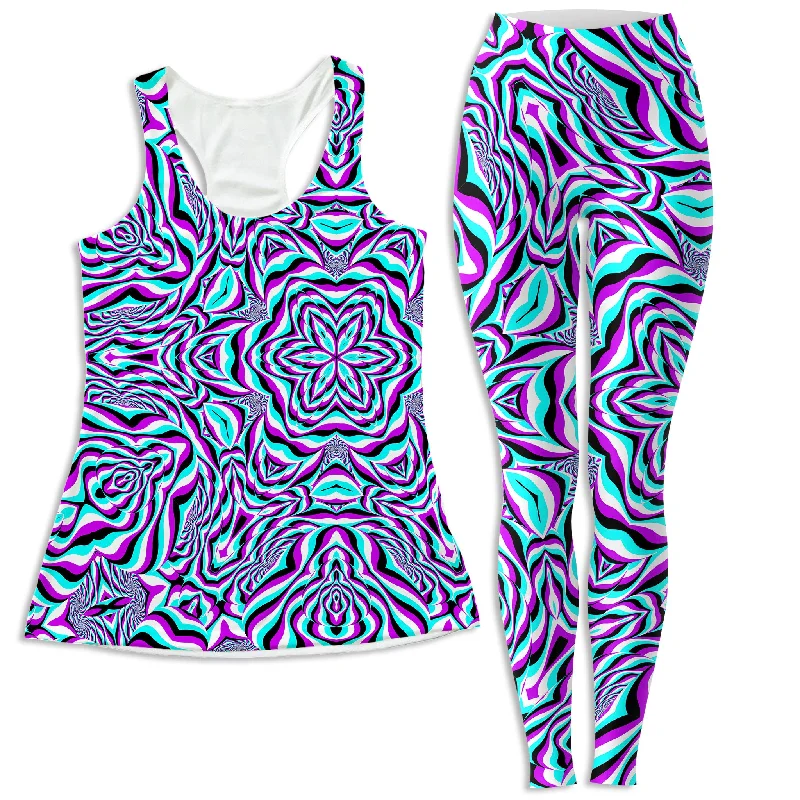 Aquarius Women's Tank and Leggings Combo crossback tank top