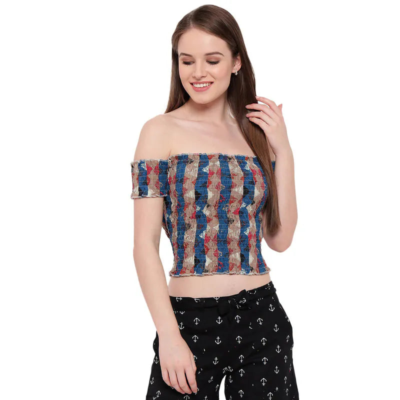 Aawari Cotton Printed Crop Top For Girls and Women AM081-009-AM081-009 Terry Blend Velvet Blend Canvas Blend