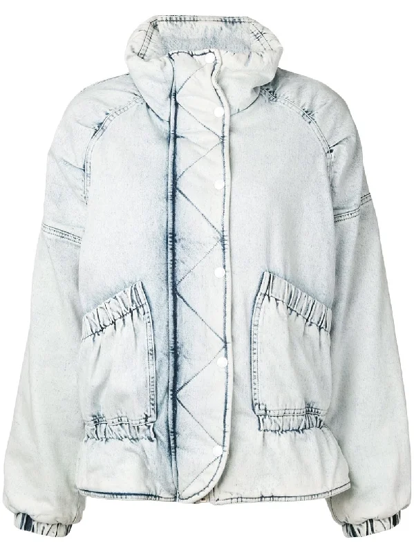 bleached denim jacket Hooded Jacket Caped Jacket Shawl Collar Jacket