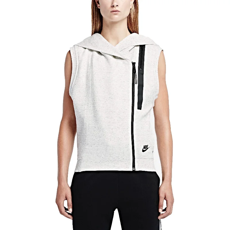 Nike Tech Fleece Vest Women's Hoodie Summit White-Heather-Black Hoodie with Sequins Glamorous Eye-catching Nike Tech Fleece Vest Women's Hoodie Summit White-Heather-Black Hoodie with Sequins Glamorous Eye-catching