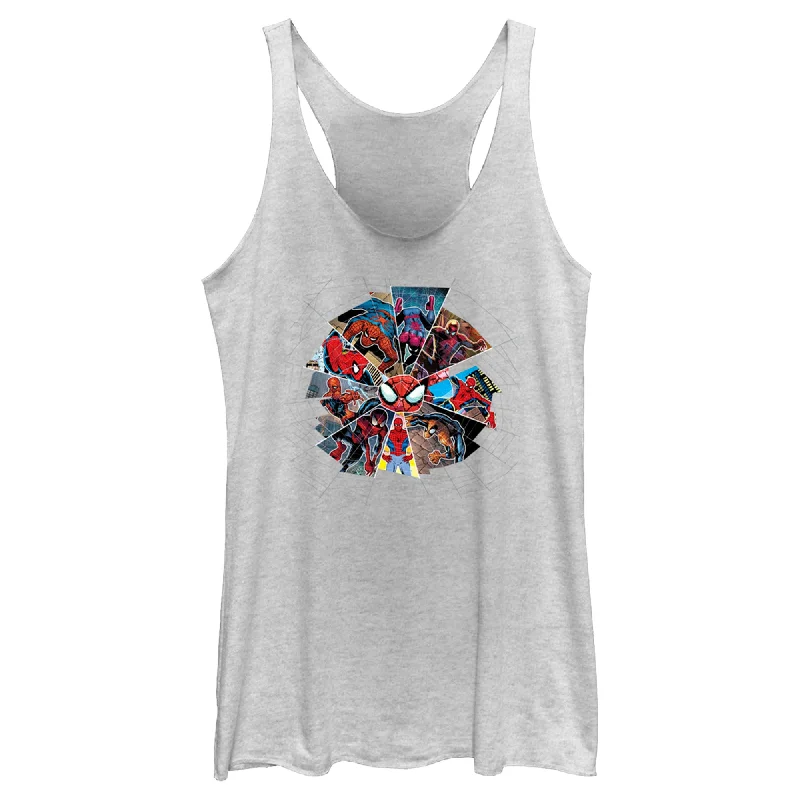 Women's Spider-Man: Beyond Amazing Spider Web Panels Racerback Tank Top lace back tank Women's Spider-Man: Beyond Amazing Spider Web Panels Racerback Tank Top lace back tank