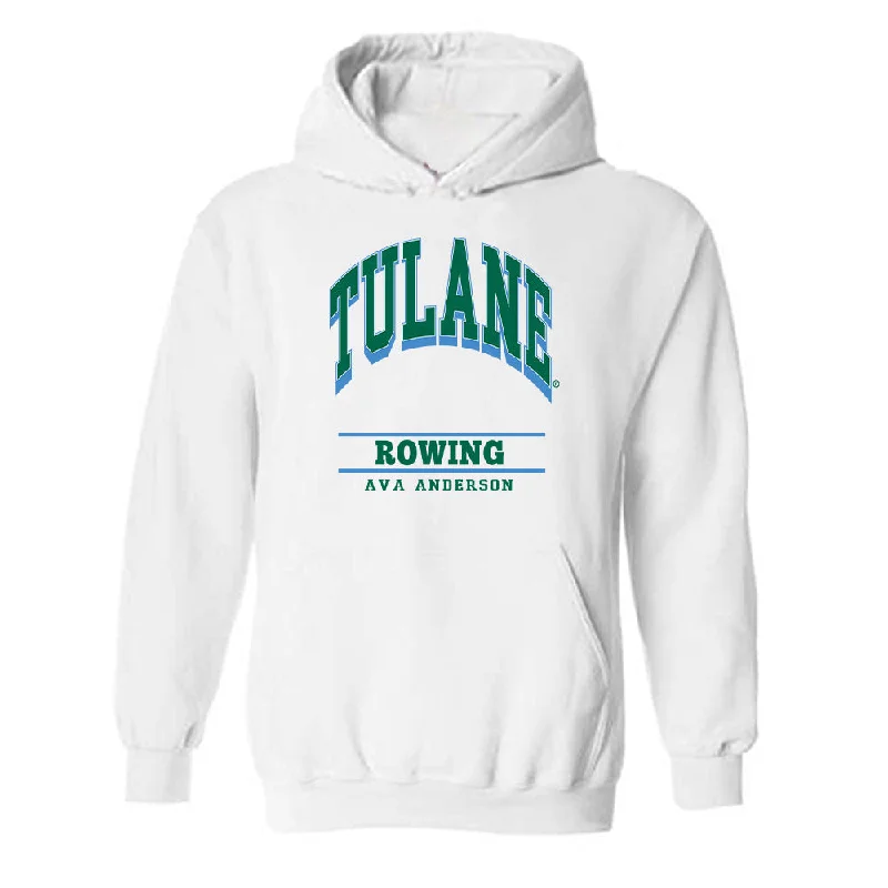 Tulane - NCAA Women's Rowing : Ava Anderson - Classic Fashion Shersey Hooded Sweatshirt Cotton Hoodie Fleece Lining Warmth Tulane - NCAA Women's Rowing : Ava Anderson - Classic Fashion Shersey Hooded Sweatshirt Cotton Hoodie Fleece Lining Warmth