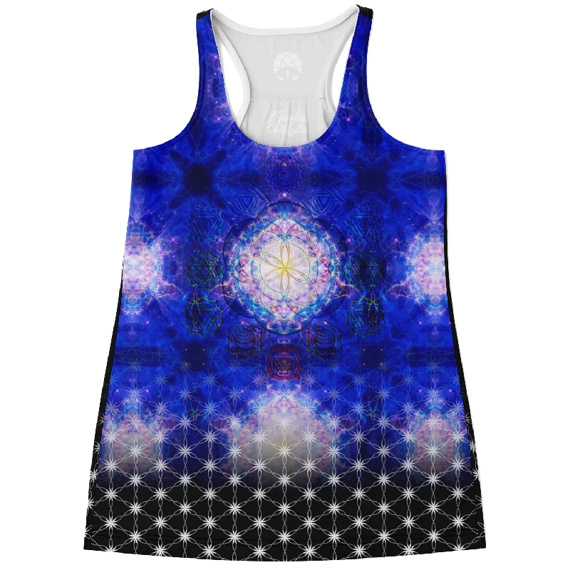 Intrinsic Starseed - Women's Flowy Racerback Tank Top - All Over Print turquoise tank top