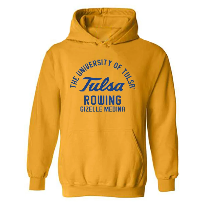 Tulsa - NCAA Women's Rowing : Gizelle Medina - Classic Fashion Shersey Hooded Sweatshirt Hoodie with Hem Applique Textured Unique Tulsa - NCAA Women's Rowing : Gizelle Medina - Classic Fashion Shersey Hooded Sweatshirt Hoodie with Hem Applique Textured Unique