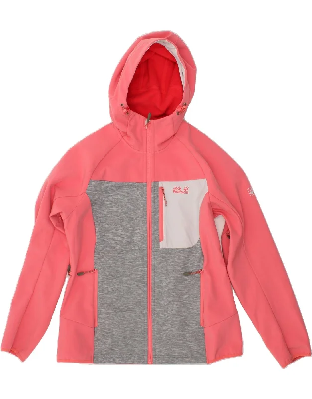JACK WOLFSKIN Womens Windbreaker Jacket UK 10/12 Medium Pink Colourblock Quilted Jacket Puffer Jacket Insulated Jacket