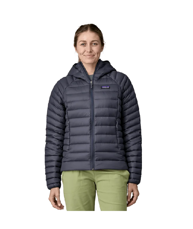 Down Sweater Hoody - Women's Herringbone Houndstooth Plaid
