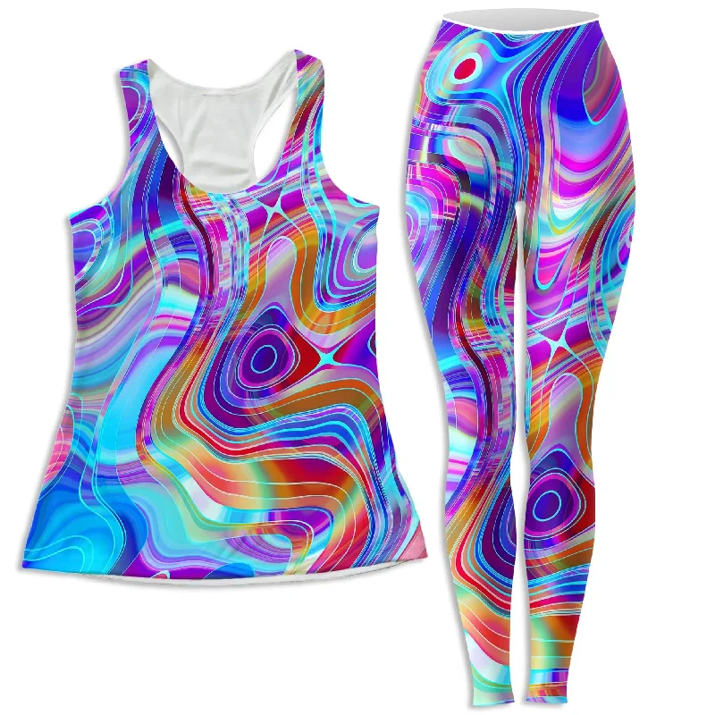 Aqua Realm Women's Tank and Leggings Combo one shoulder tank