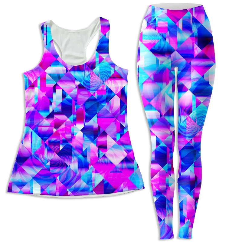 Blossom Trippy Women's Tank and Leggings Combo cold shoulder tank