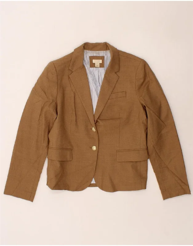 J. CREW Womens 2 Button Blazer Jacket UK 12 Medium Brown Linen One-Shoulder Jacket Off-the-Shoulder Jacket Asymmetrical Jacket J. CREW Womens 2 Button Blazer Jacket UK 12 Medium Brown Linen One-Shoulder Jacket Off-the-Shoulder Jacket Asymmetrical Jacket