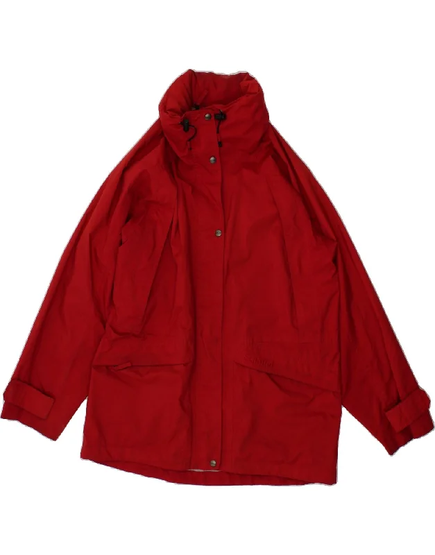 SCHOFFEL Womens Windbreaker Jacket UK 14 Large Red Polyester Stand-Up Collar Roll-Neck Collar Turtle Neck SCHOFFEL Womens Windbreaker Jacket UK 14 Large Red Polyester Stand-Up Collar Roll-Neck Collar Turtle Neck