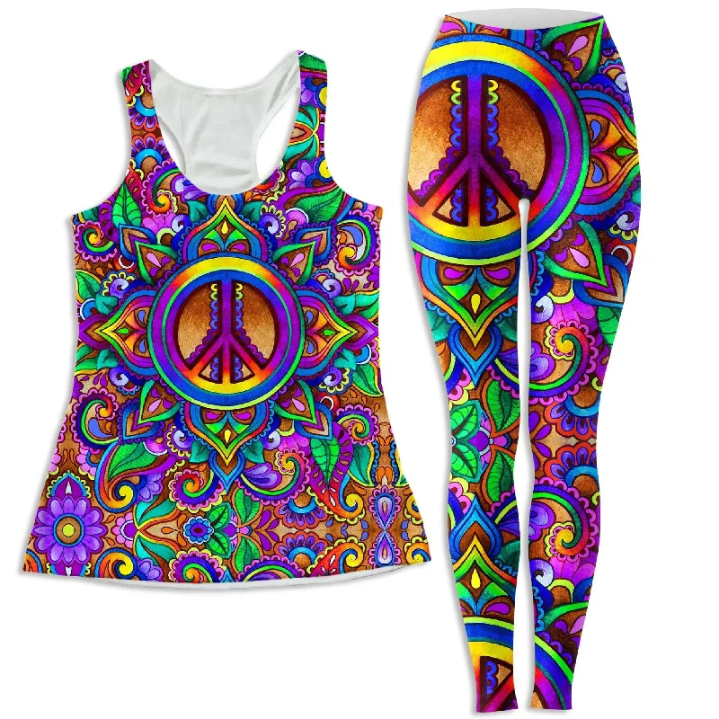 Peace Stock Women's Tank and Leggings Combo athletic tank top