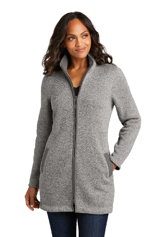 Port Authority Women's Arc Sweater Fleece Long Jacket Open Front Closed Front Wrap Front Port Authority Women's Arc Sweater Fleece Long Jacket Open Front Closed Front Wrap Front