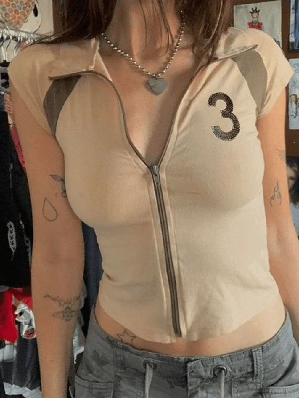 Vintage Zip Up Crop Top Hooded Caped Shawl Collar