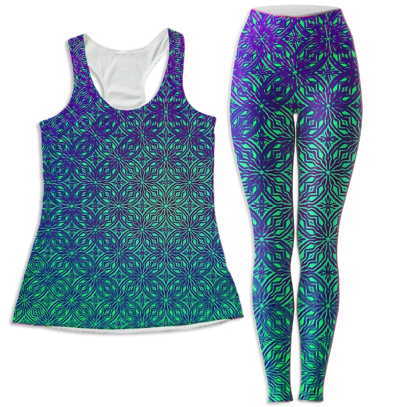 Psy Mosik Sea Women's Tank and Leggings Combo workout tank top