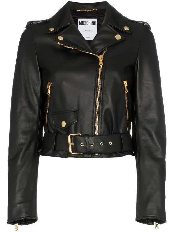 couture logo leather biker jacket Mesh Jacket Canvas Jacket Denim Jacket