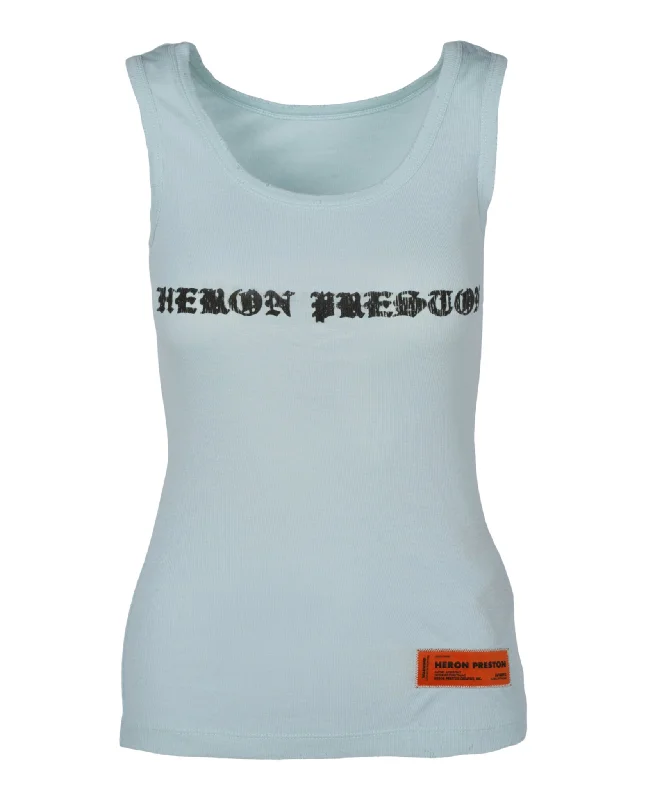 Heron Preston Womens Gothic Tank Top baby blue tank