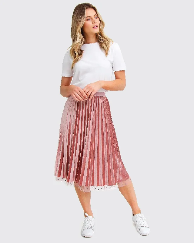 Mixed Feeling Reversible Skirt - Pink chiffon skirt lightweight