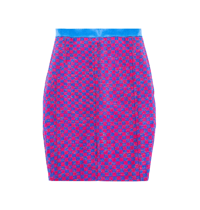 The Akissi I royal blue and pink fully lined and structured skirt silk skirt elegant