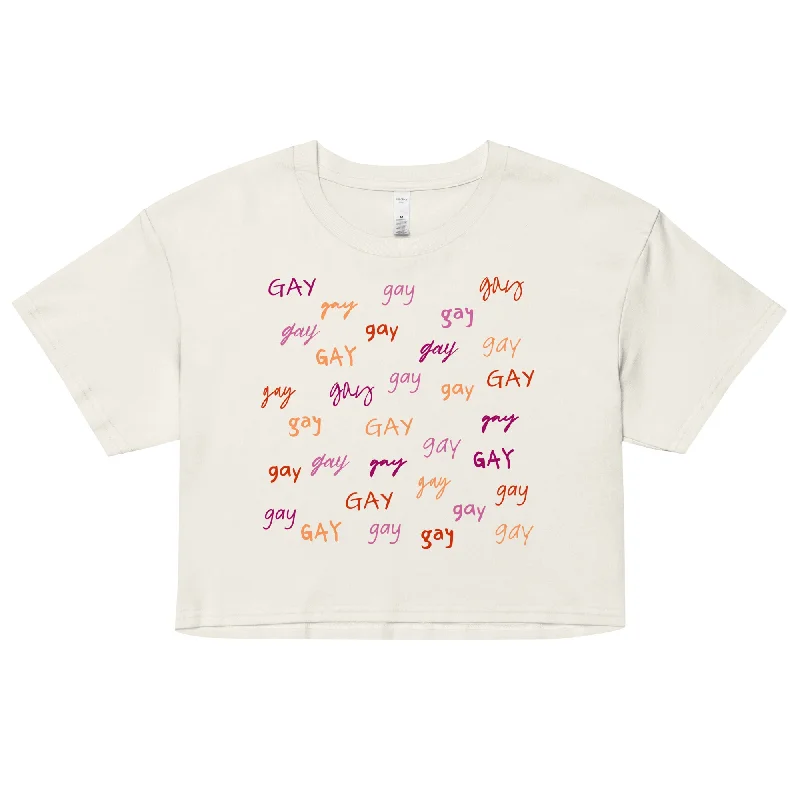 Say Gay Lesbian Colors Crop Top Zippered Front Buttoned Front Snap Front