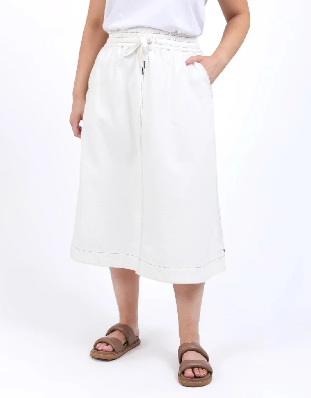 Greta Skirt - Vintage White cashmere skirt plush