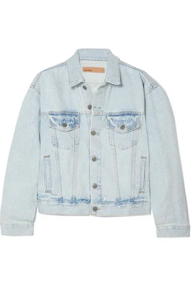 Kim distressed denim jacket Knit Jacket Woven Jacket Fleece Jacket
