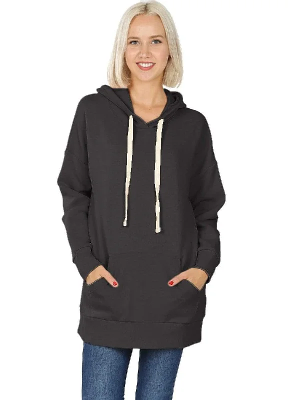 Haute Edition Women's Fashion Fleece Lined Pullover Hoodies Hoodie with Distressed Vintage Worn