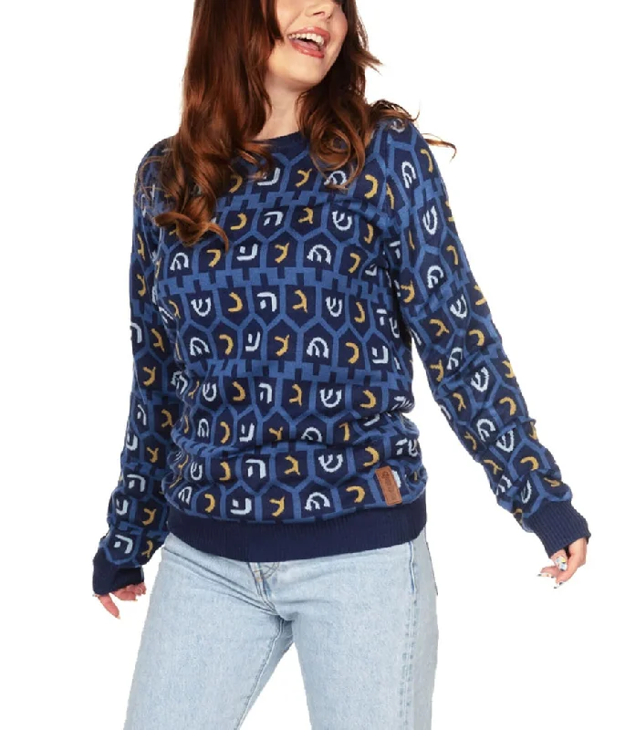 Women's Dreidel Sweater Toggled Drawstring Belted