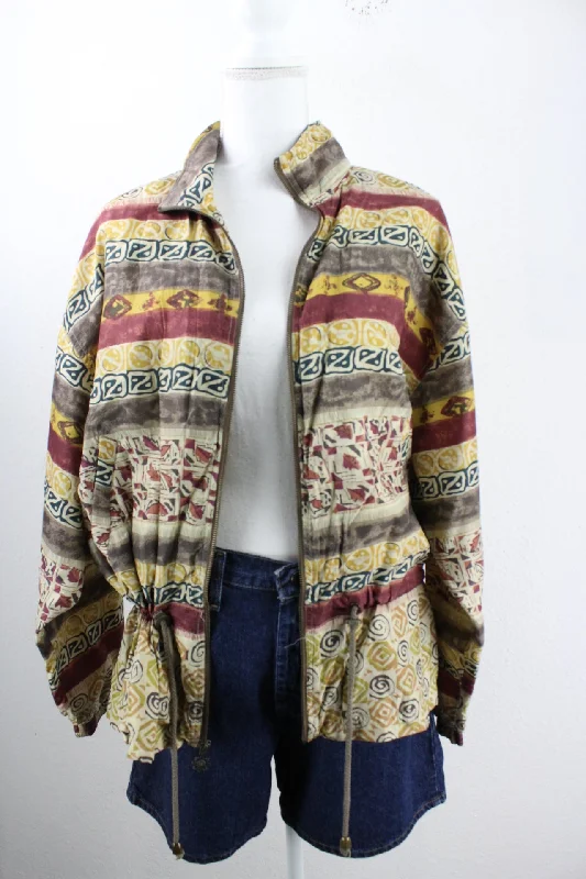 Vintage Silk East West Jacket (S) Embroidered Jacket Appliqued Jacket Beaded Jacket