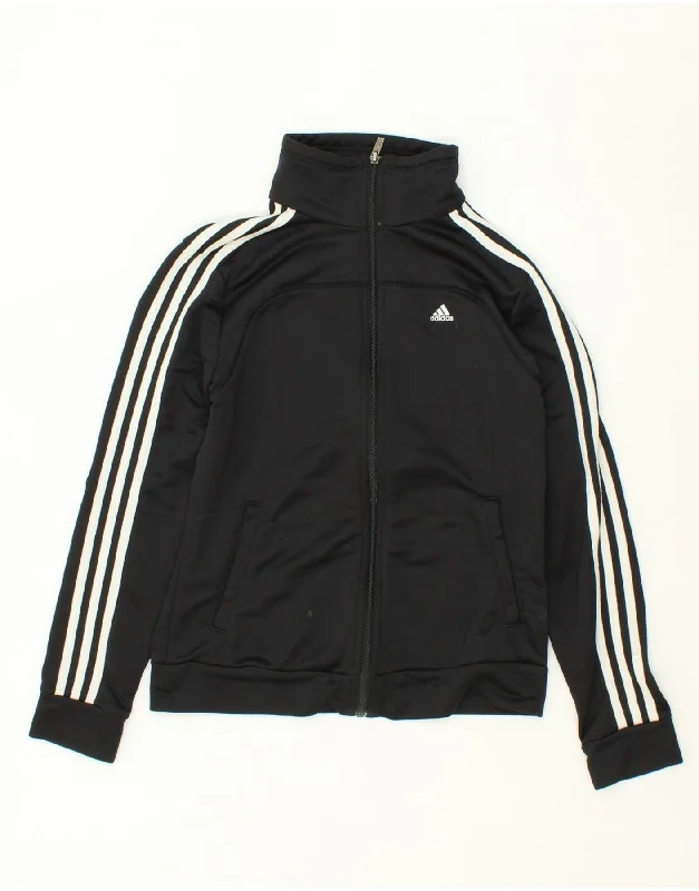 ADIDAS Womens Tracksuit Top Jacket UK 8/10 Small Black Cotton Herringbone Jacket Checkered Jacket Solid Jacket ADIDAS Womens Tracksuit Top Jacket UK 8/10 Small Black Cotton Herringbone Jacket Checkered Jacket Solid Jacket