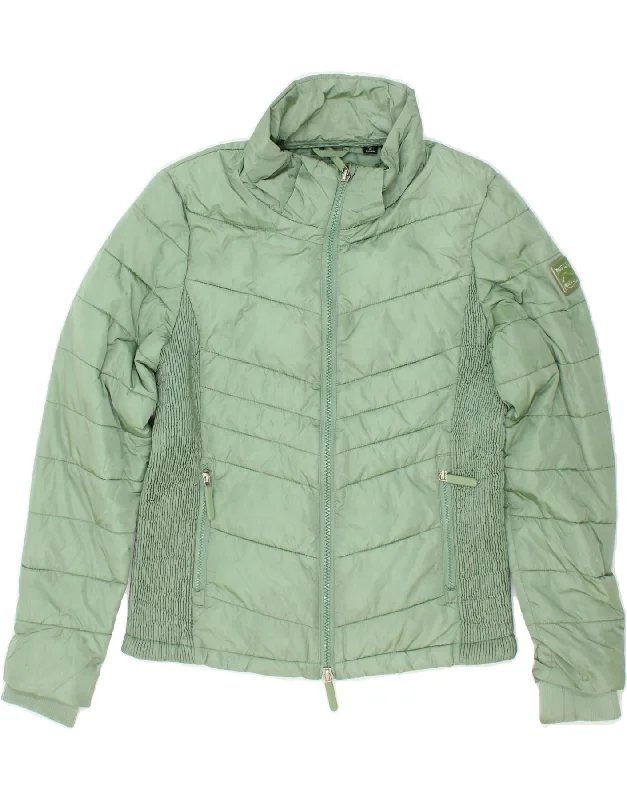 SUPERDRY Womens Padded Jacket UK 14 Medium Green Polyester Wool Jacket Cashmere Jacket Tweed Jacket SUPERDRY Womens Padded Jacket UK 14 Medium Green Polyester Wool Jacket Cashmere Jacket Tweed Jacket