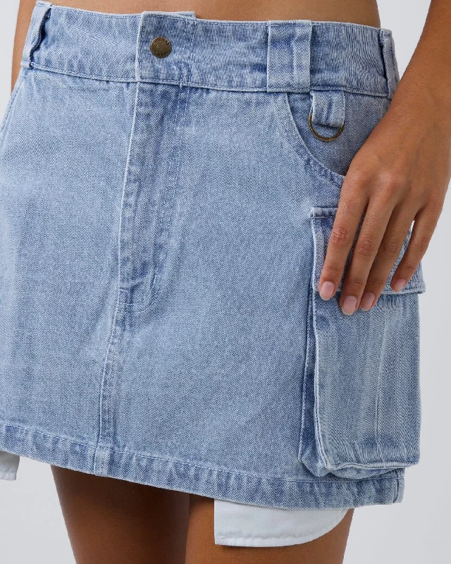 Dickies 874 Light Denim Cargo Mini Skirt cashmere skirt plush