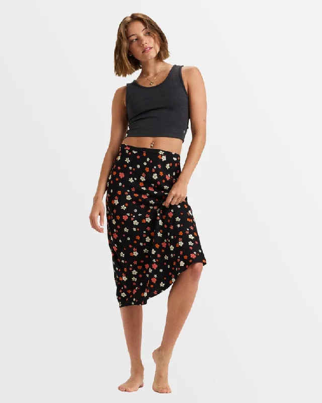 Roxy Shelly Beach Midi Skirt linen skirt relaxed